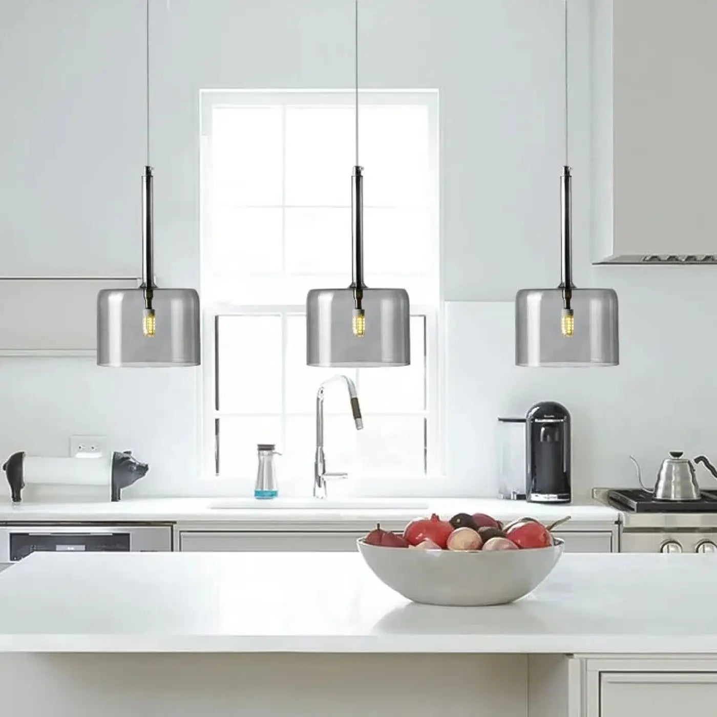 Suspension Design Cylindres Verre Lumineux
