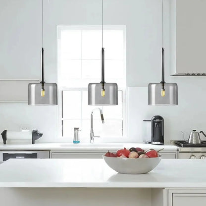 Suspension Design Cylindres Verre Lumineux