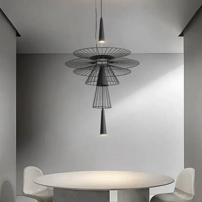 Suspension Métal Design Industriel Doré ou Noir