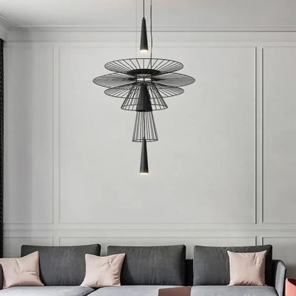 Suspension Métal Design Industriel Doré ou Noir