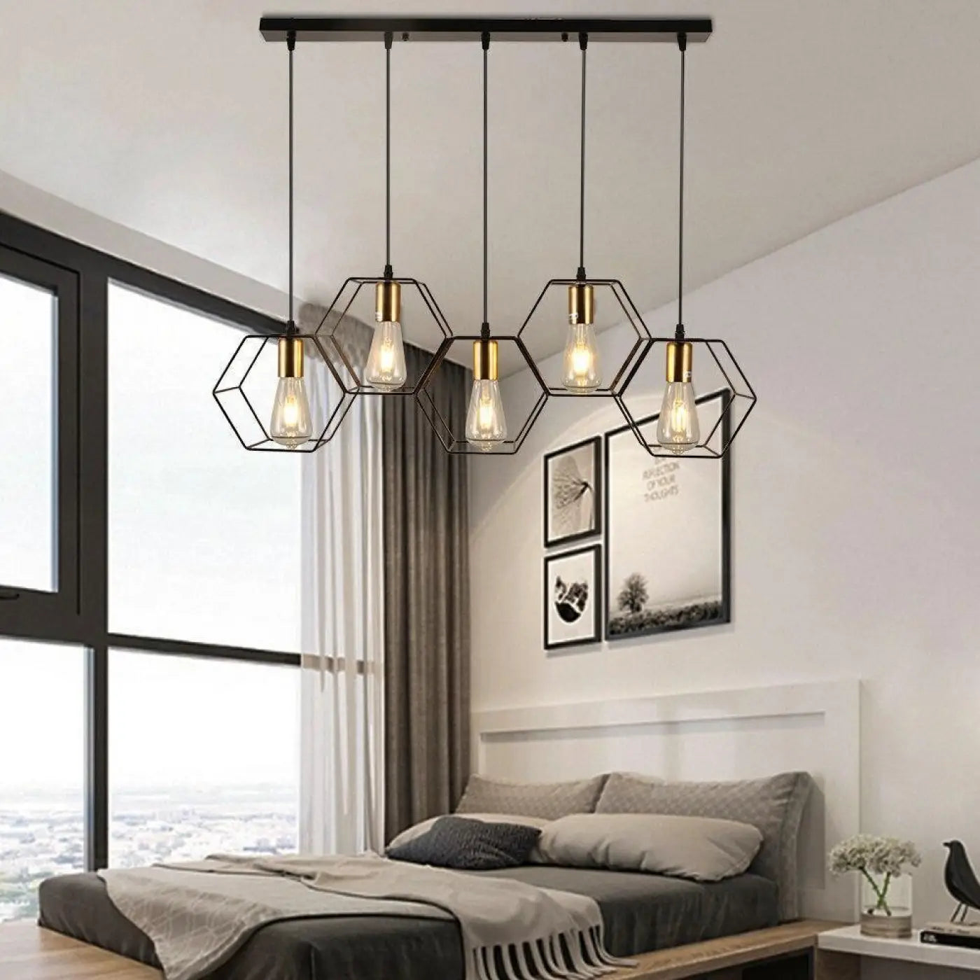 Suspension Luminaire Industrielle Métal Noir