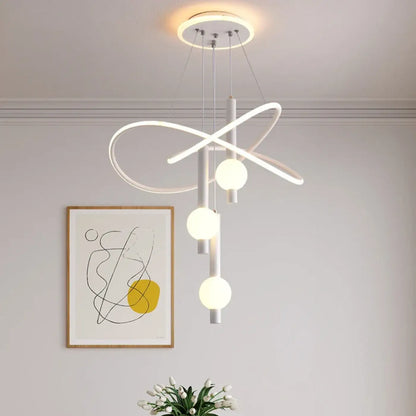 Suspension LED Design Doré, Noir ou Blanc