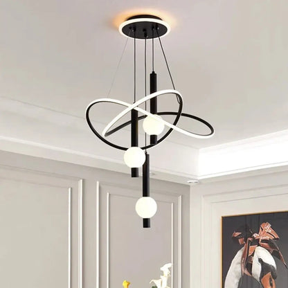 Suspension LED Design Doré, Noir ou Blanc