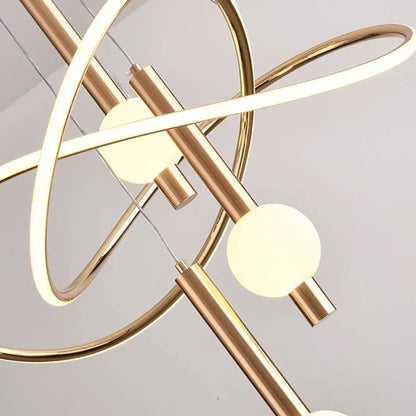 Suspension LED Design Doré, Noir ou Blanc