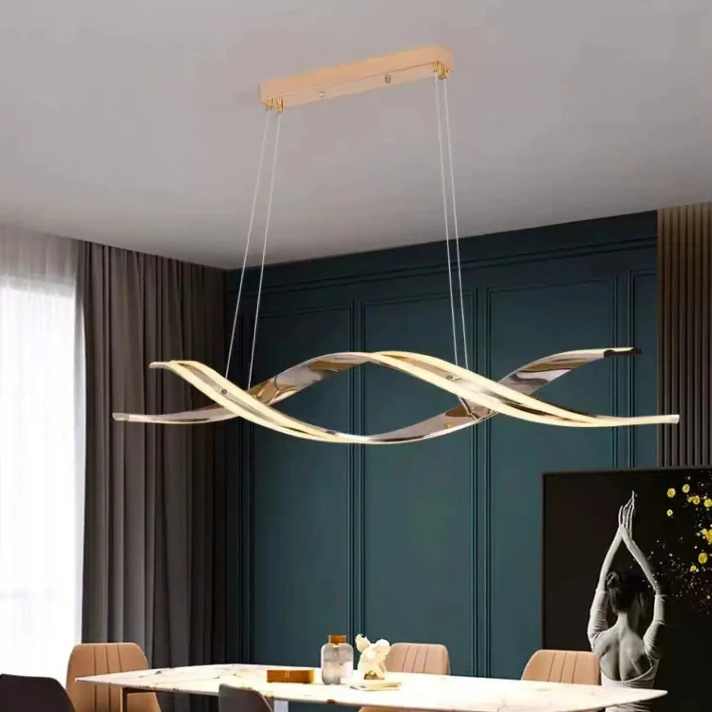 Suspension Luminaire LED Moderne Doré ou Noir