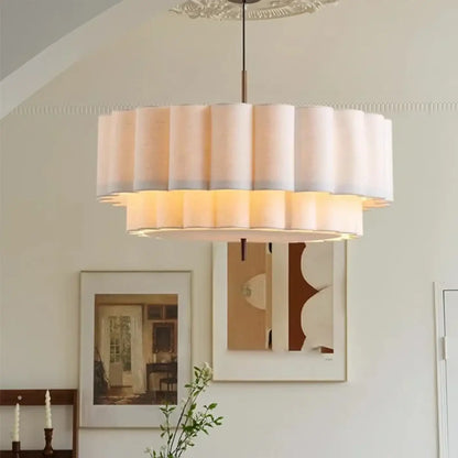 Suspension Plissée Beige : Lumière Douce & Design Moderne