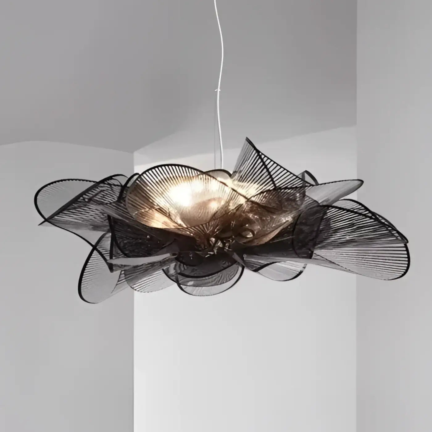 Suspension Luminaire Design Chiffon Noir
