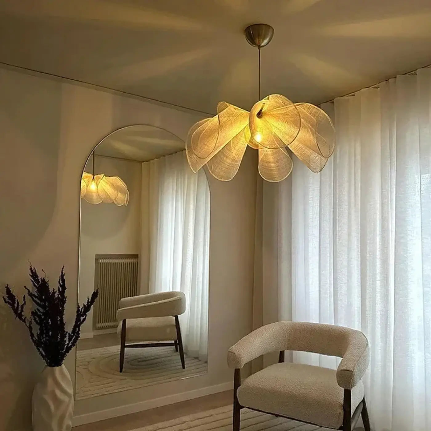 Suspension Luminaire Design Tissu Ambiance Douce