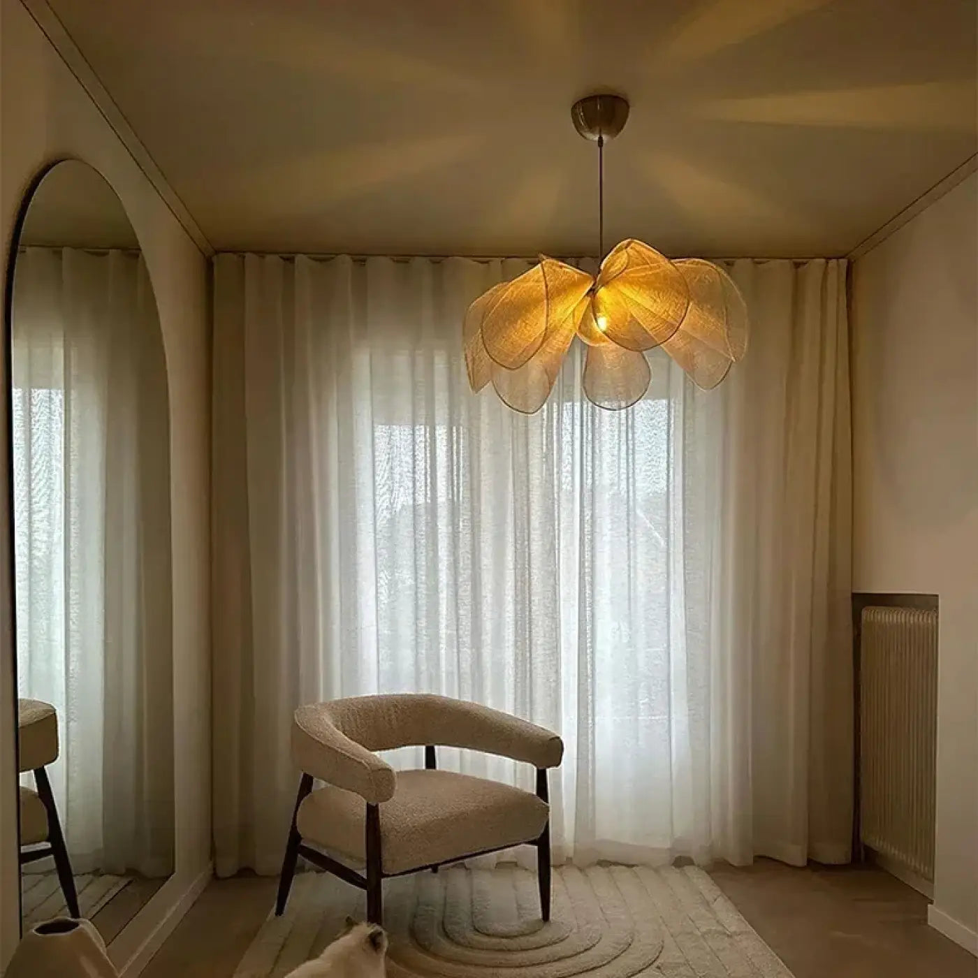 Suspension Luminaire Design Tissu Ambiance Douce