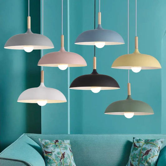 Suspension Luminaire Bois Scandinave Design Épuré