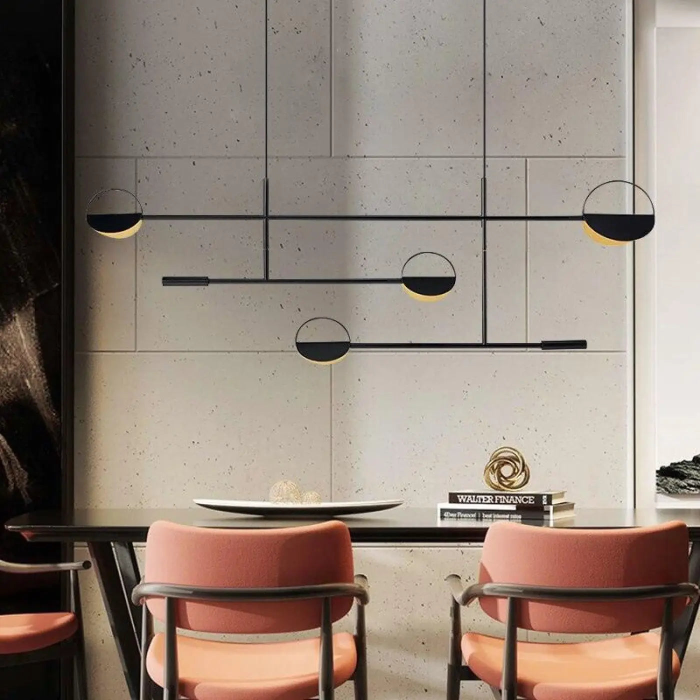 Suspension Scandinave Design Noir & Doré