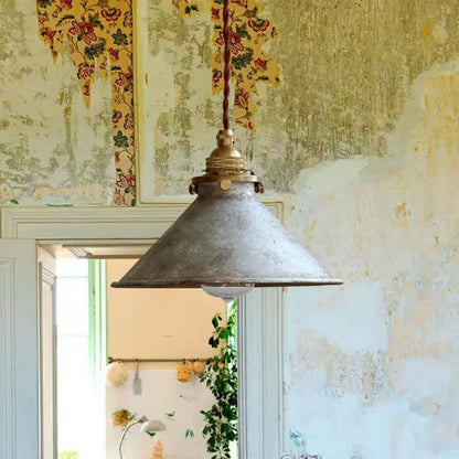 Suspension Luminaire Style Atelier Ancien Métal Texturé