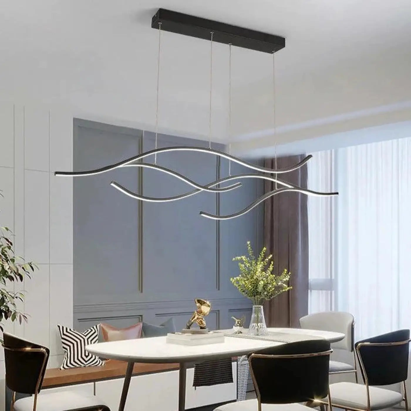 Suspension Luminaire Vague Design Organique