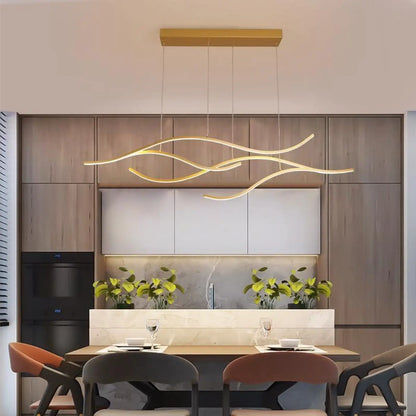Suspension Luminaire Vague Design Organique