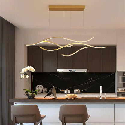 Suspension Luminaire Vague Design Organique