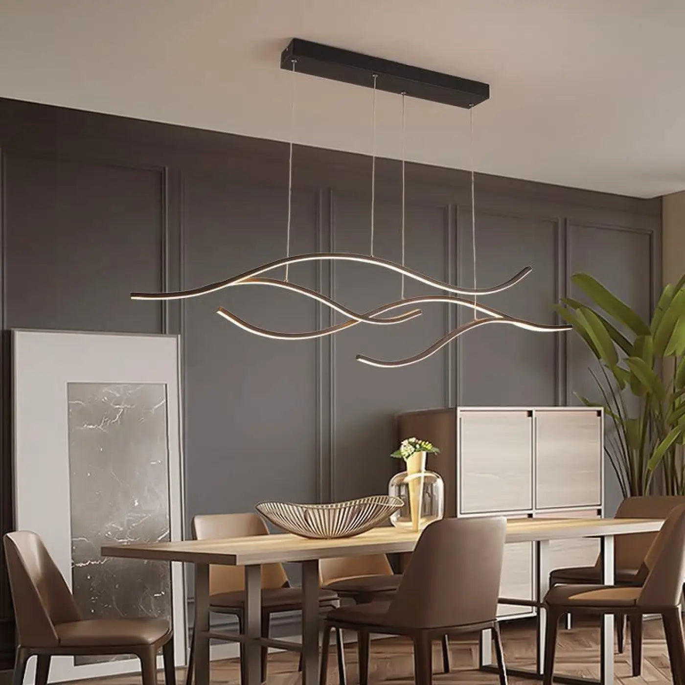Suspension Luminaire Vague Design Organique