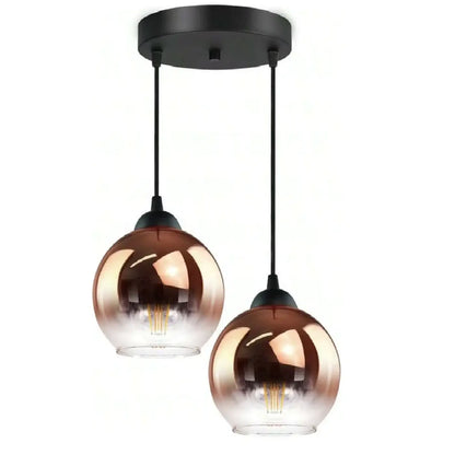 Suspension Verre Ambré Vintage - Lumière Douce