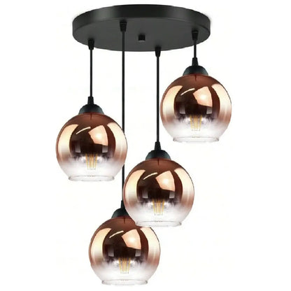 Suspension Verre Ambré Vintage - Lumière Douce