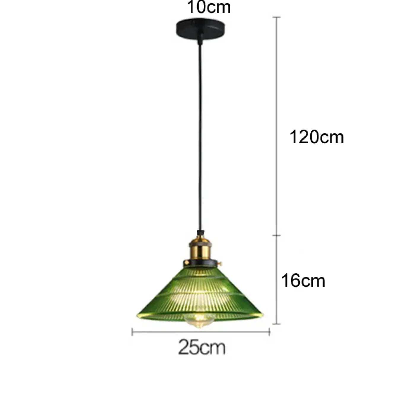 Suspension Luminaire Vintage Verre Vert