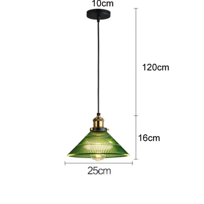Suspension Luminaire Vintage Verre Vert