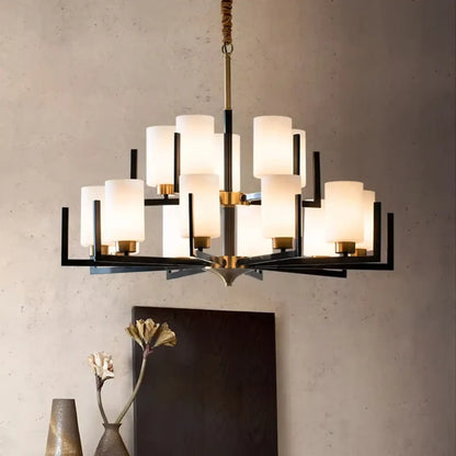 Suspension Design Noir & Doré Verre Contemporain