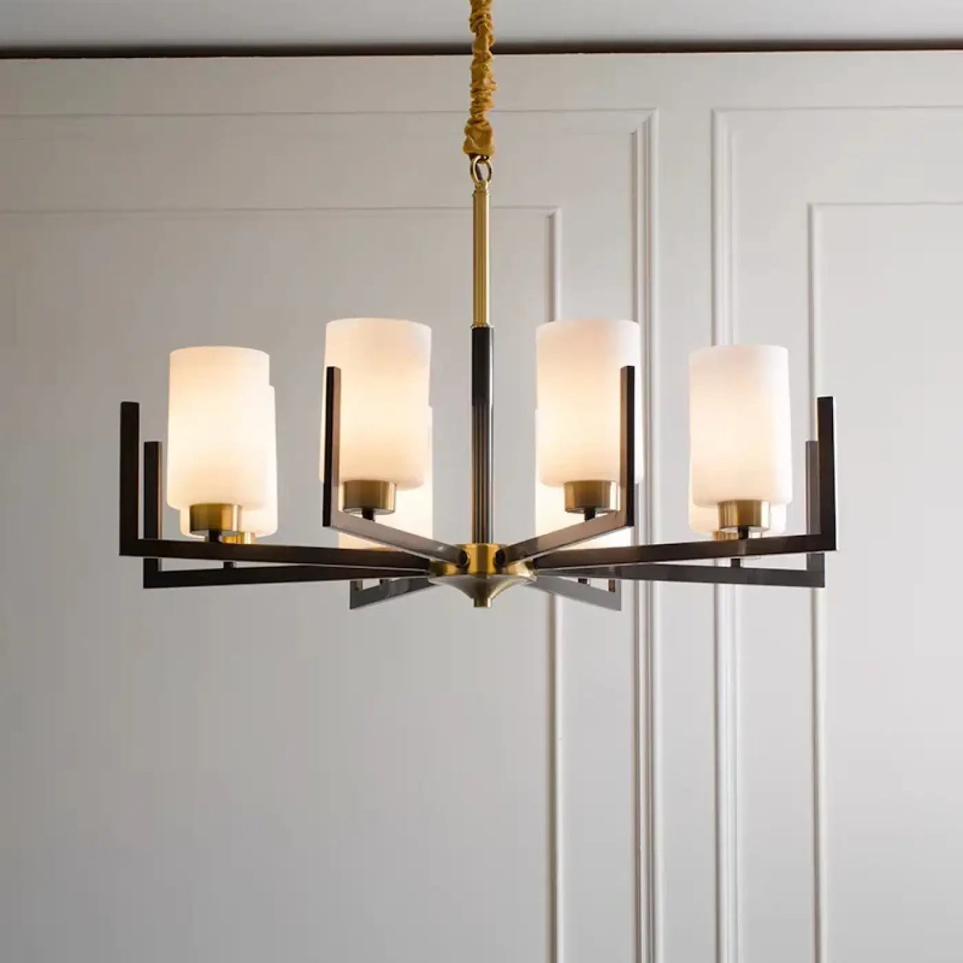 Suspension Design Noir & Doré Verre Contemporain