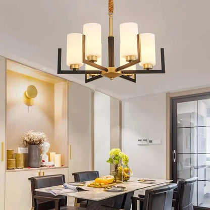 Suspension Design Noir & Doré Verre Contemporain