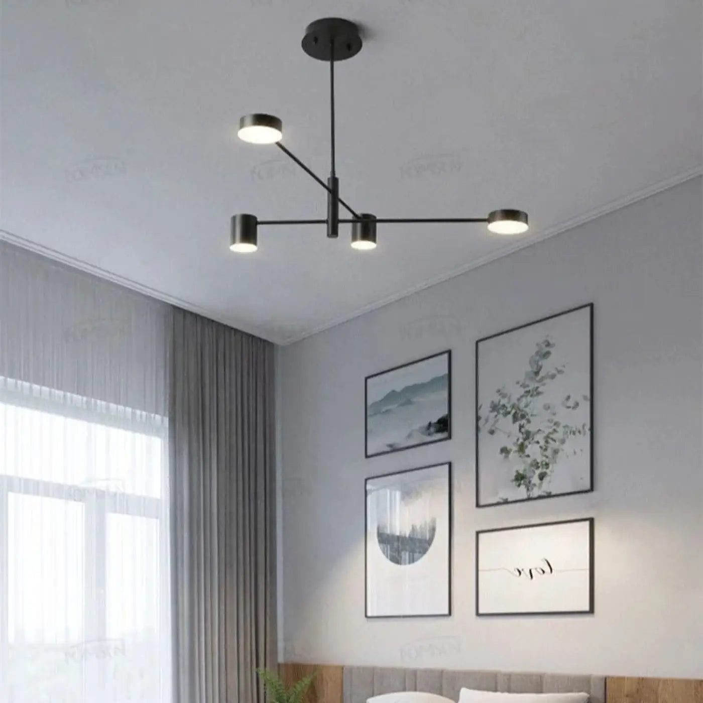 Suspension LED Design Sculptural Doré/Noir