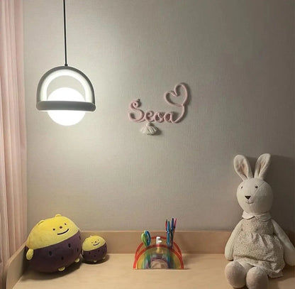 Suspension Globe LED Anneau Coloré Design Moderne