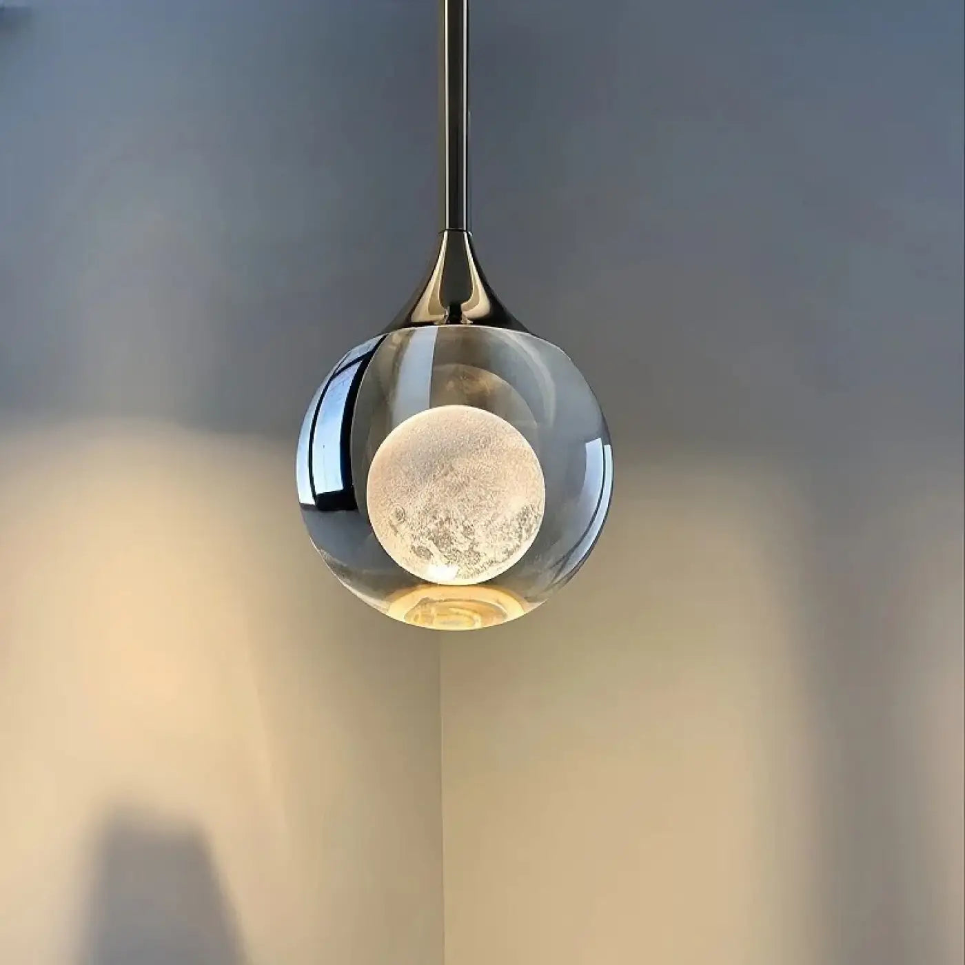 Suspension LED Cristal & Fer Forgé Élégante