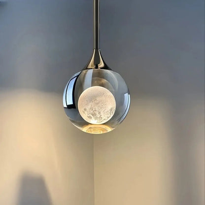 Suspension LED Cristal & Fer Forgé Élégante