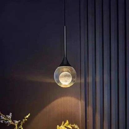 Suspension LED Cristal & Fer Forgé Élégante