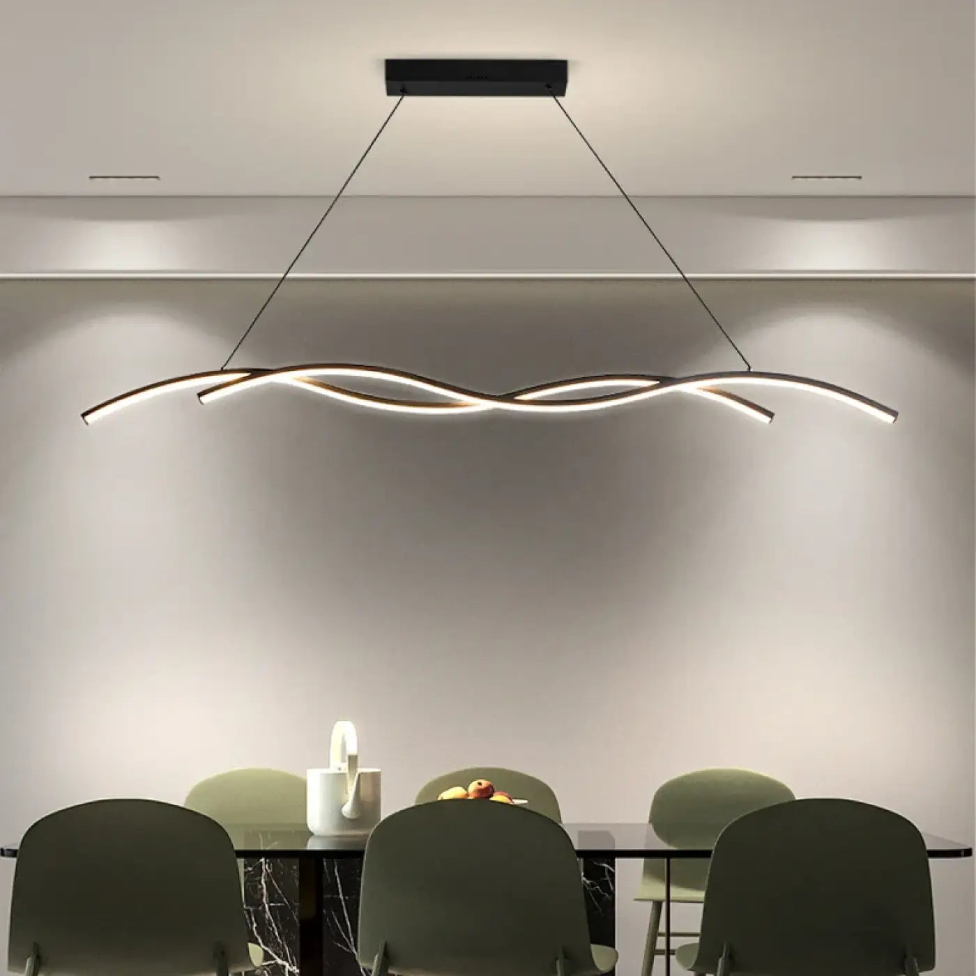 Suspension LED Design Vague Ondulée