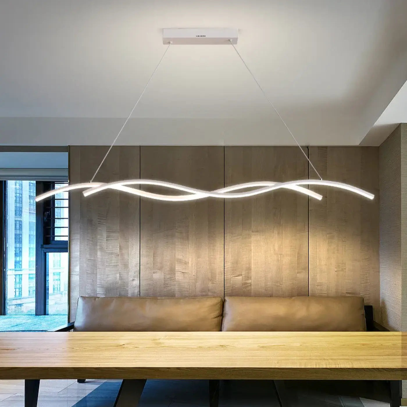 Suspension LED Design Vague Ondulée