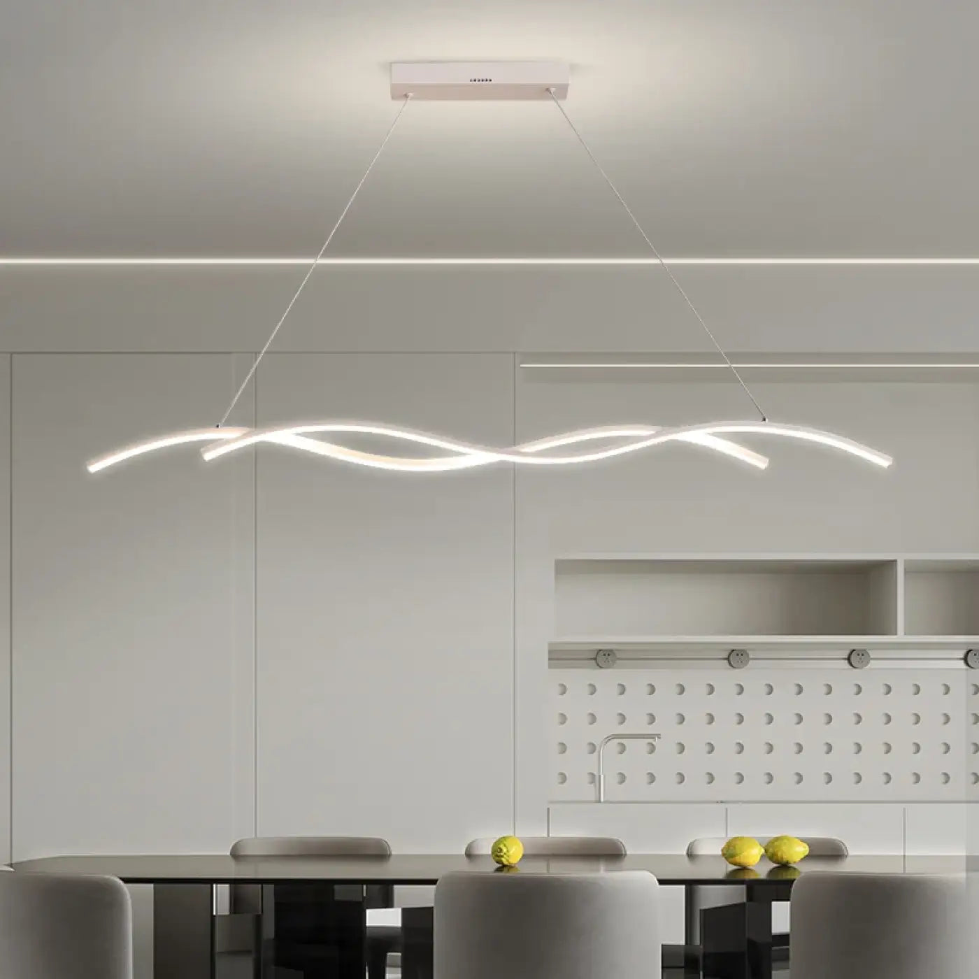 Suspension LED Design Vague Ondulée