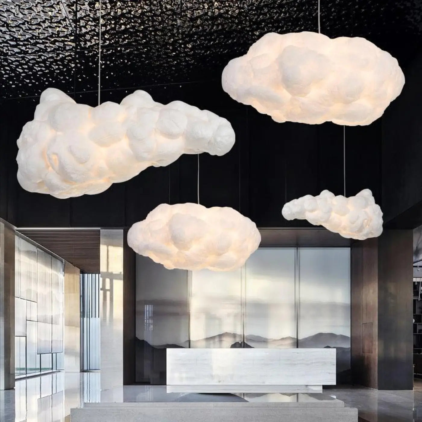 Suspension Nuage Lumineuse Blanc - Ambiance Poétique