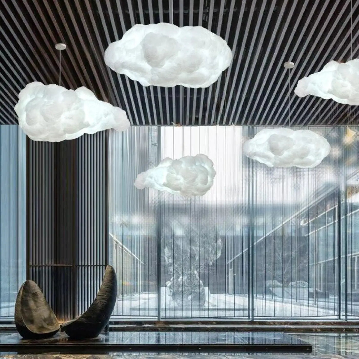 Suspension Nuage Lumineuse Blanc - Ambiance Poétique