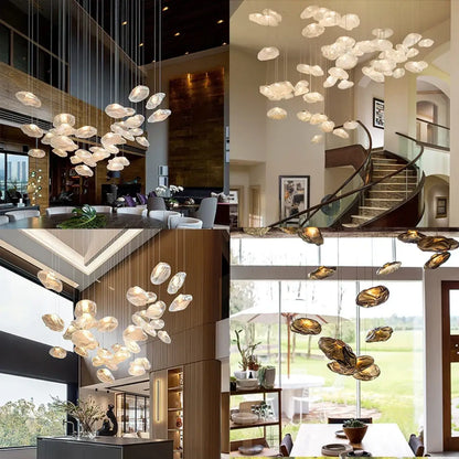 Suspension Nuage Verre Sculpté Design Moderne