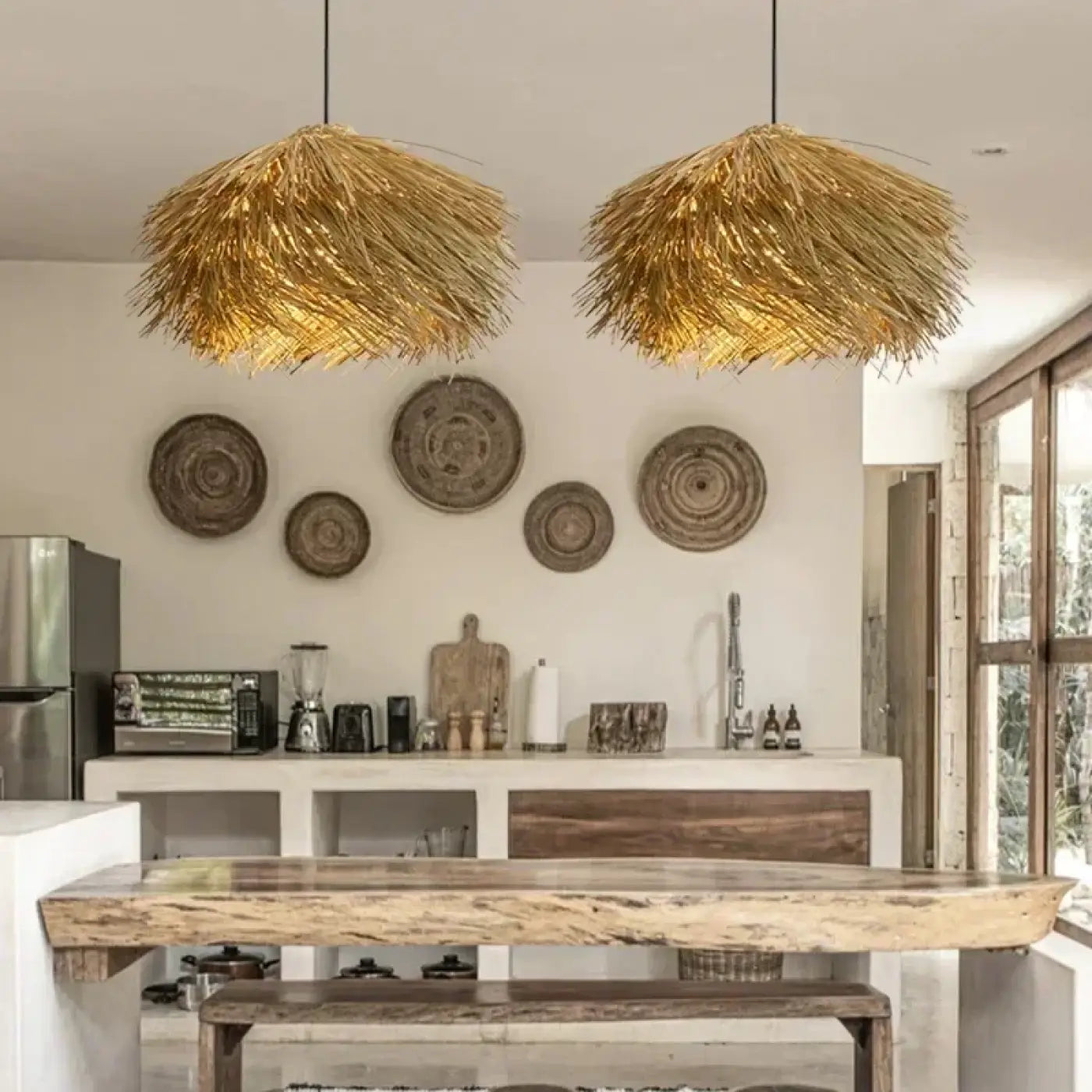 Suspension Bohème Chic Paille Naturelle