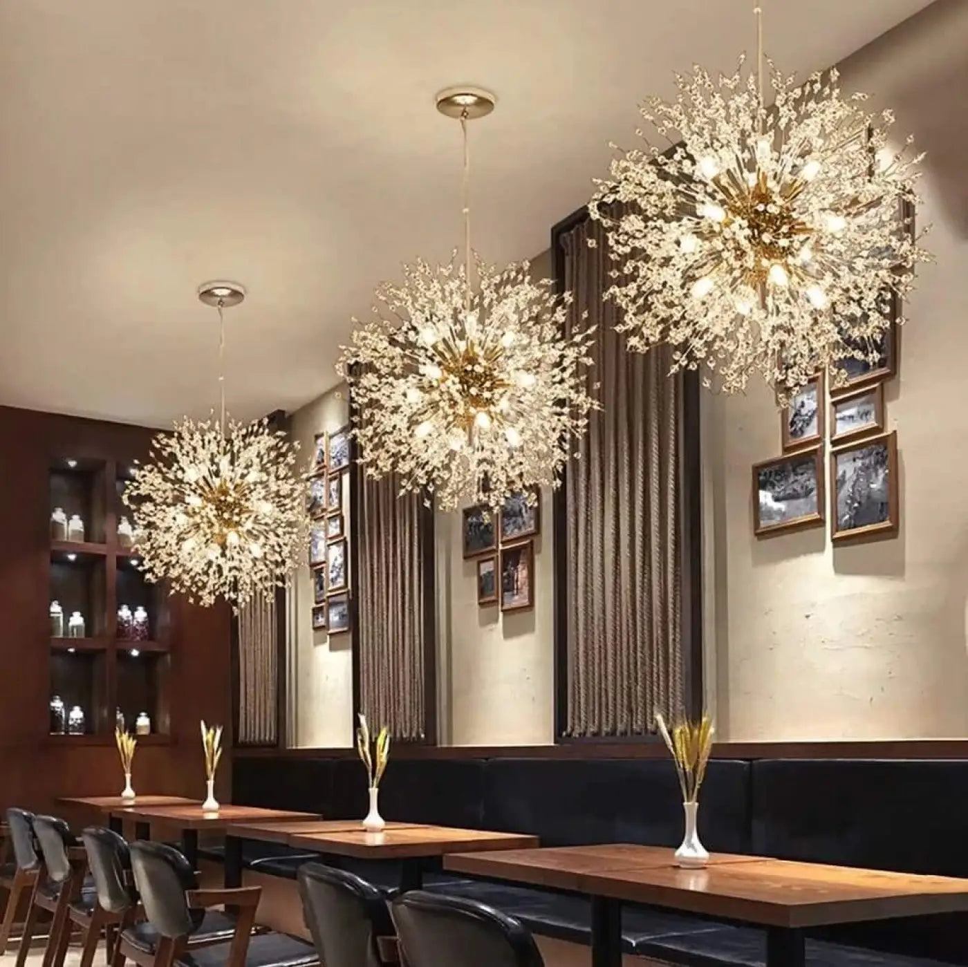 Suspension Pissenlit Design Doré
