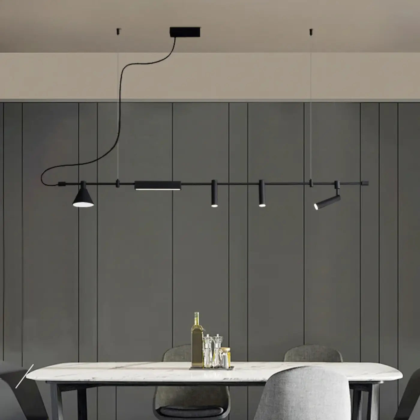 Suspension Rail Noir Orientable Design