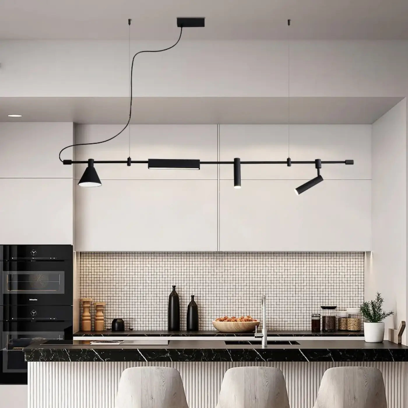 Suspension Rail Noir Orientable Design
