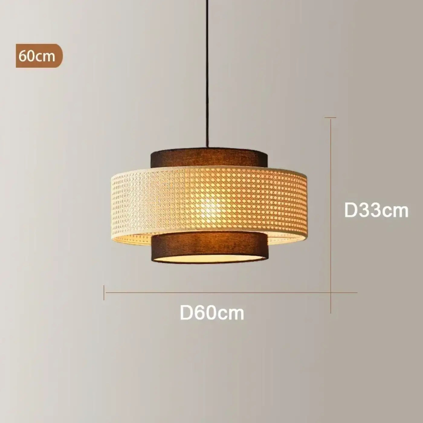 Suspension Rotin Design Tambour Luminaire Naturel