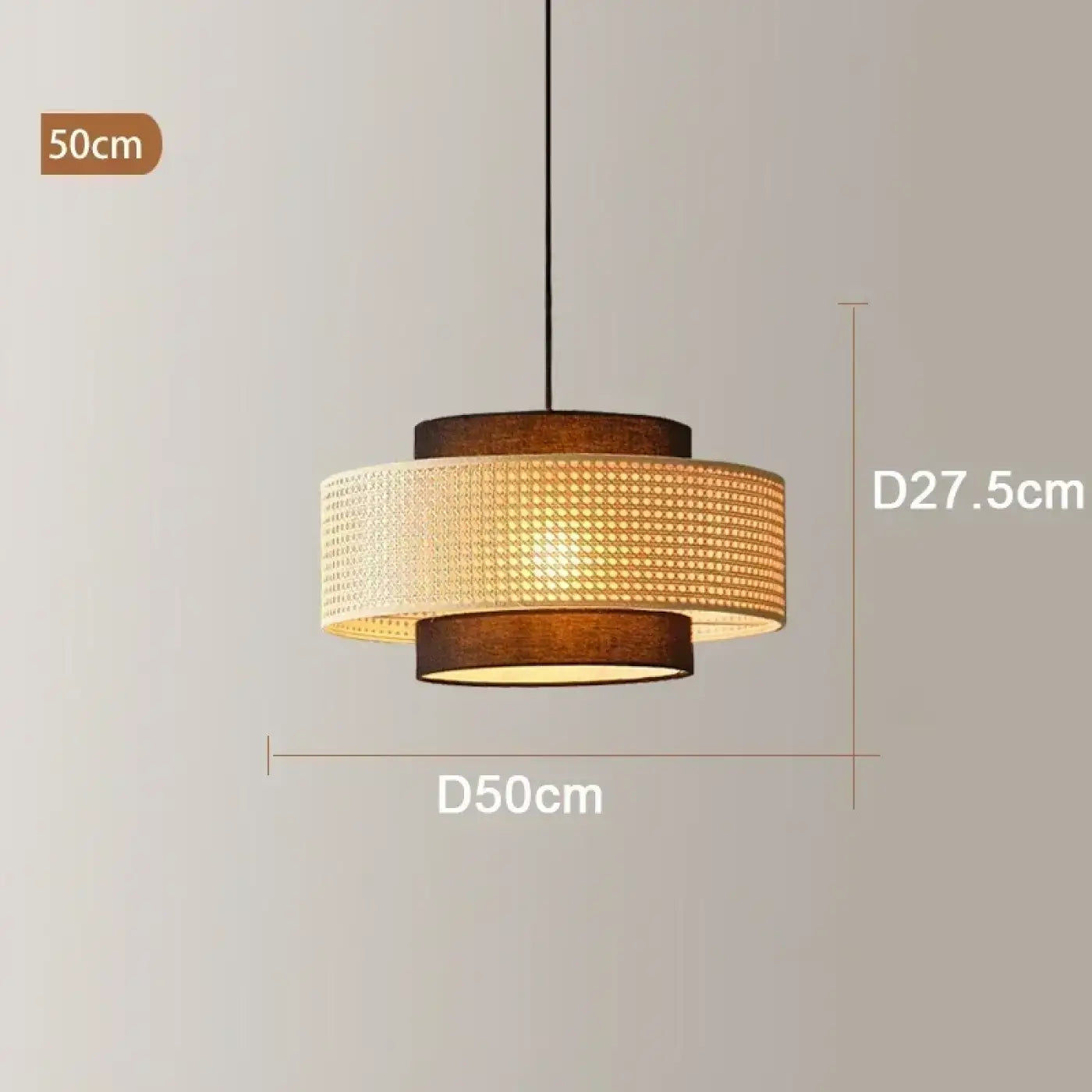 Suspension Rotin Design Tambour Luminaire Naturel