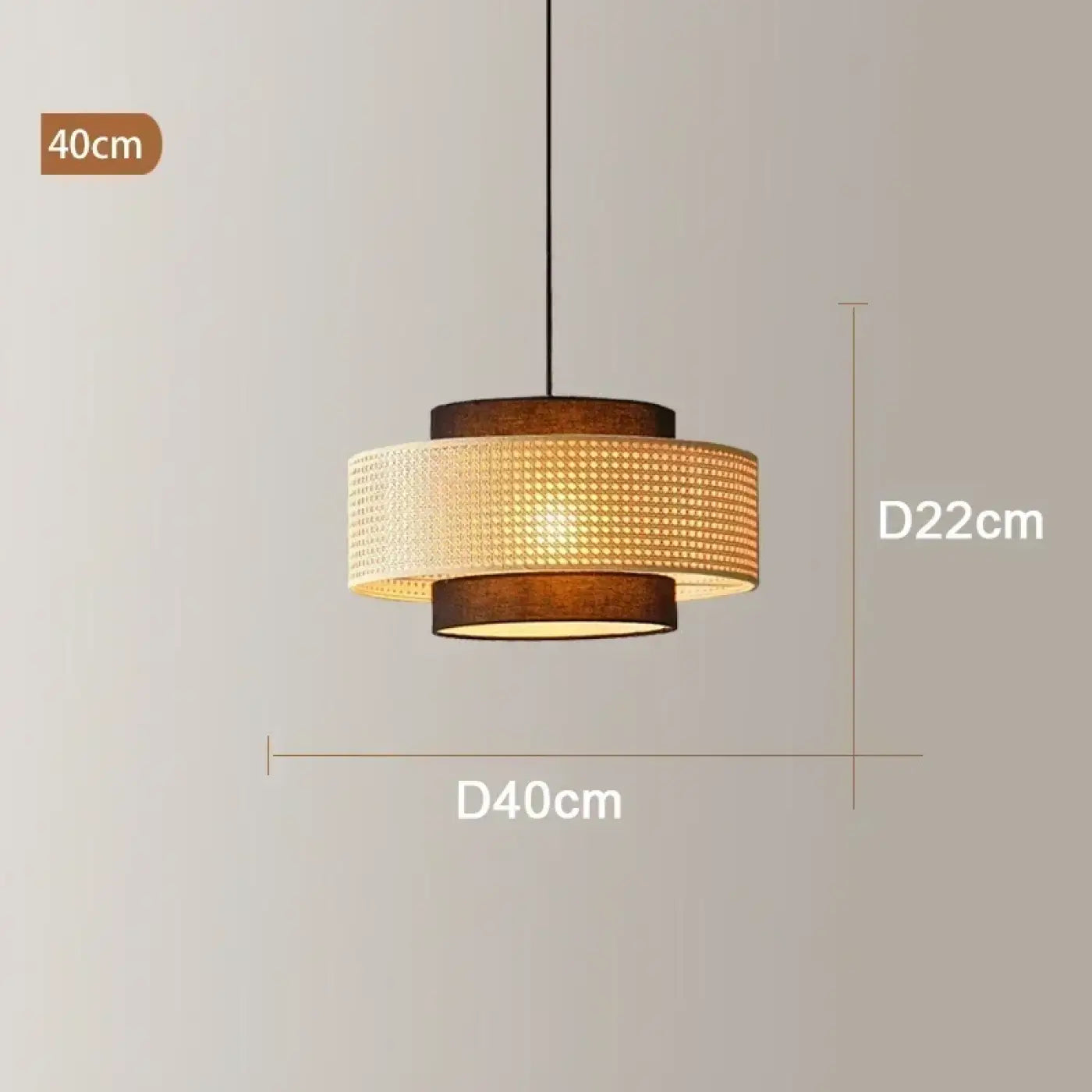 Suspension Rotin Design Tambour Luminaire Naturel