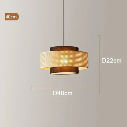 Suspension Rotin Design Tambour Luminaire Naturel