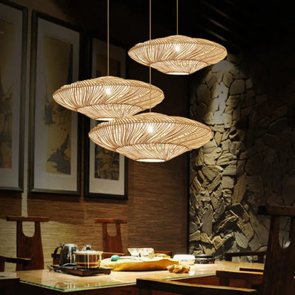 Suspension Rotin Spirale Design Naturel