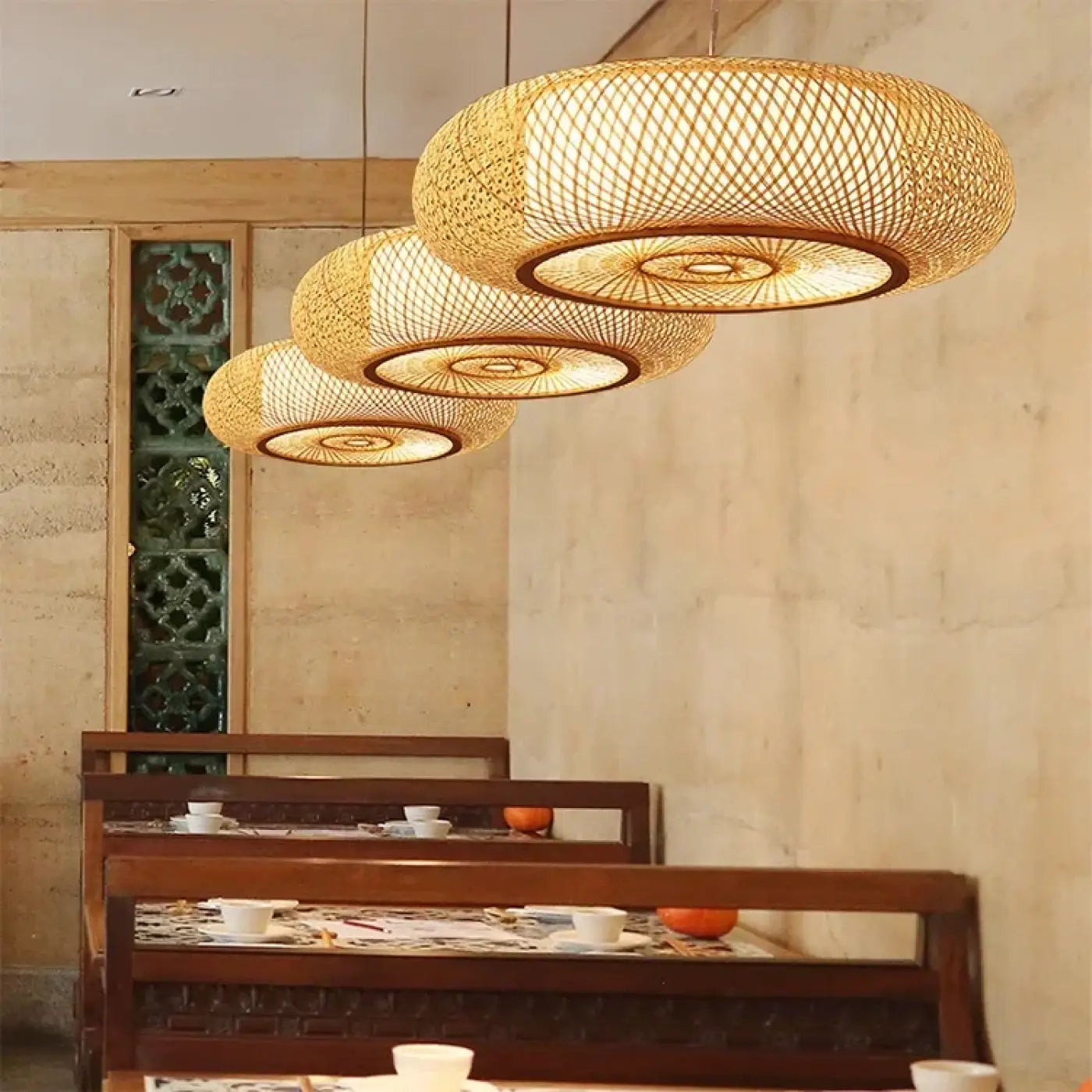 Suspension Rotin Tressé Grand Format - Ambiance Naturelle & Design