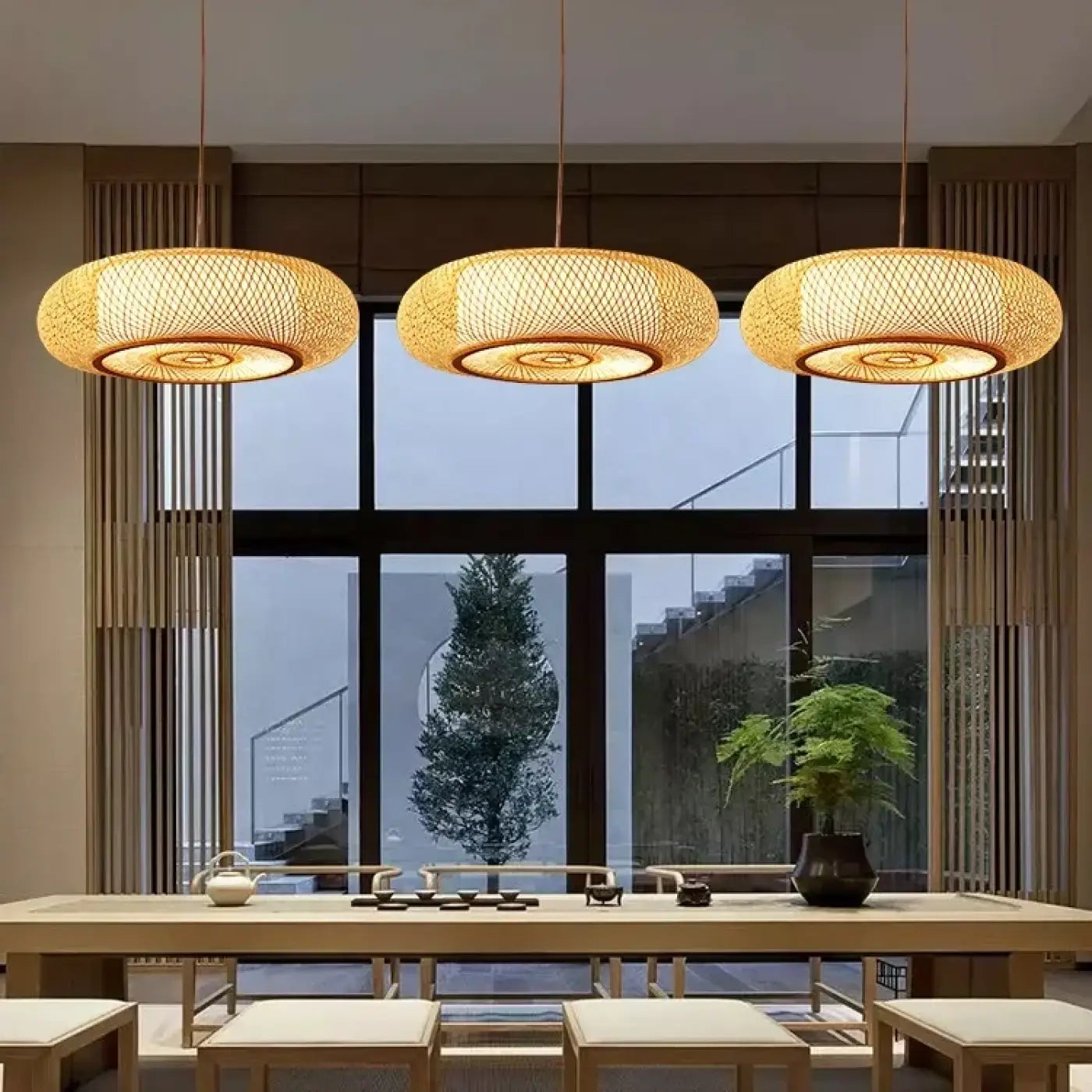 Suspension Rotin Tressé Grand Format - Ambiance Naturelle & Design
