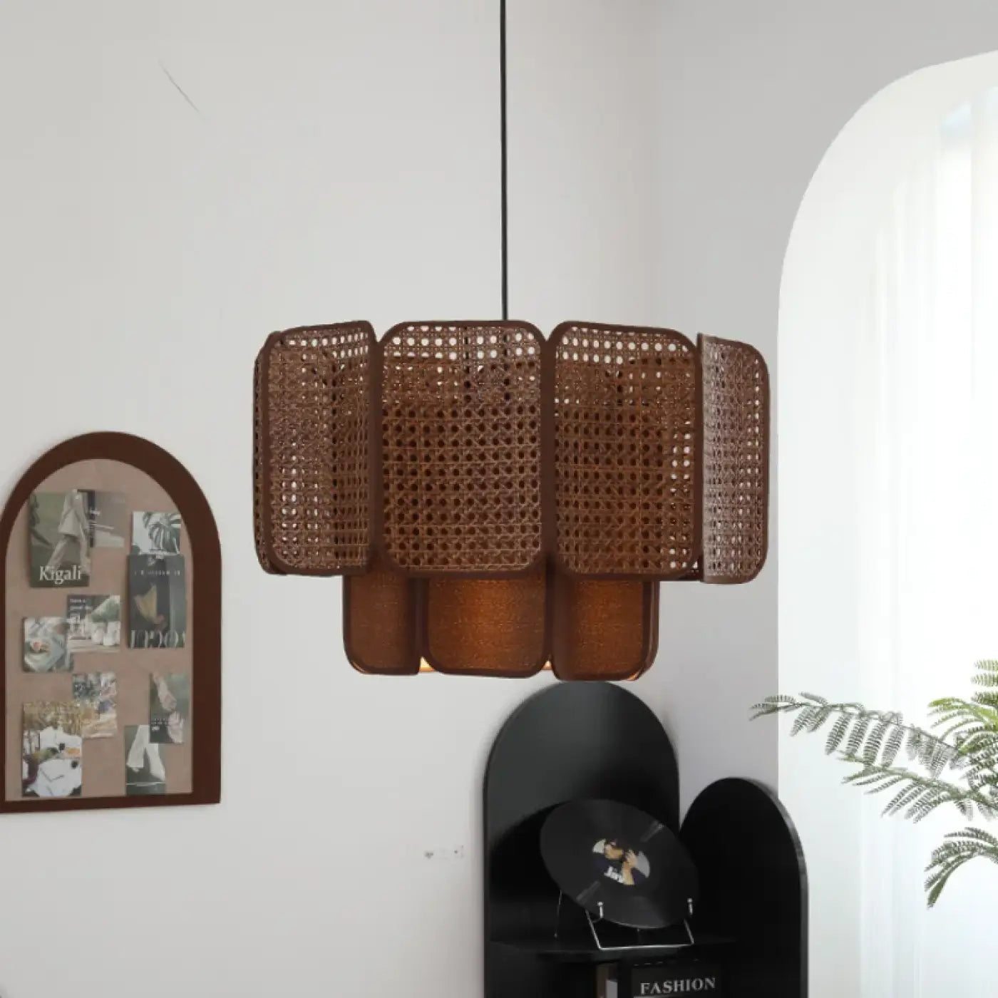 Suspension Rotin Tressé Bohème Chic